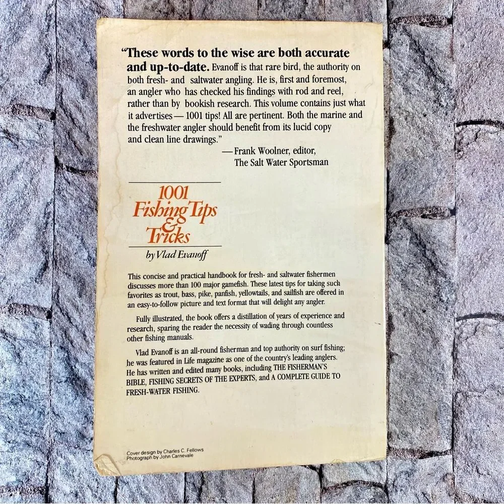 1001 Fishing Tips and Tricks by Vald Evanoff Paper Back Vintage 1966